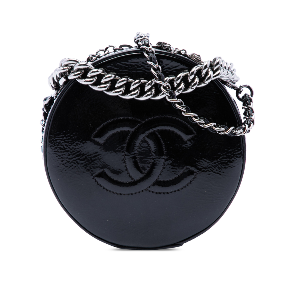 Pre-Loved Chanel CC Patent Round As Earth Bag